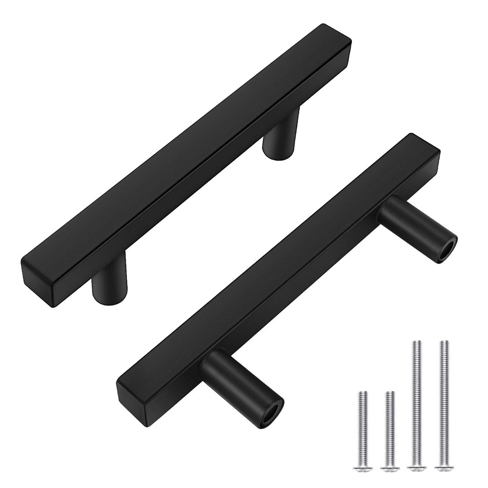 30 Pack 6 Inch Matte Black Cabinet Pulls for Kitchen Cabinets 3 3/4 Inch Hole Spacing
