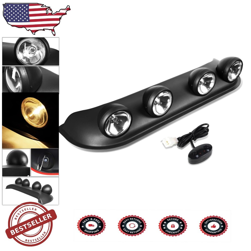 Universal Roof Mounted Chrome Fog Lights with Easy Switch - 220 Watt Power