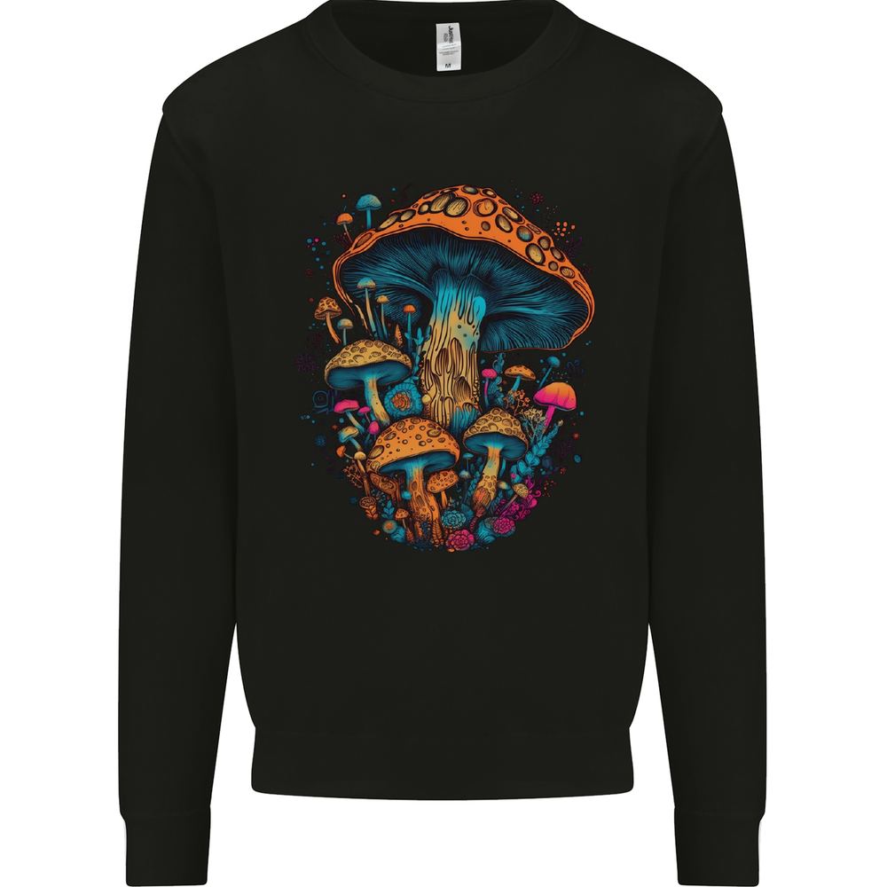 Psychedelic Magic Mushrooms LSD Trippy Mens Sweatshirt Jumper
