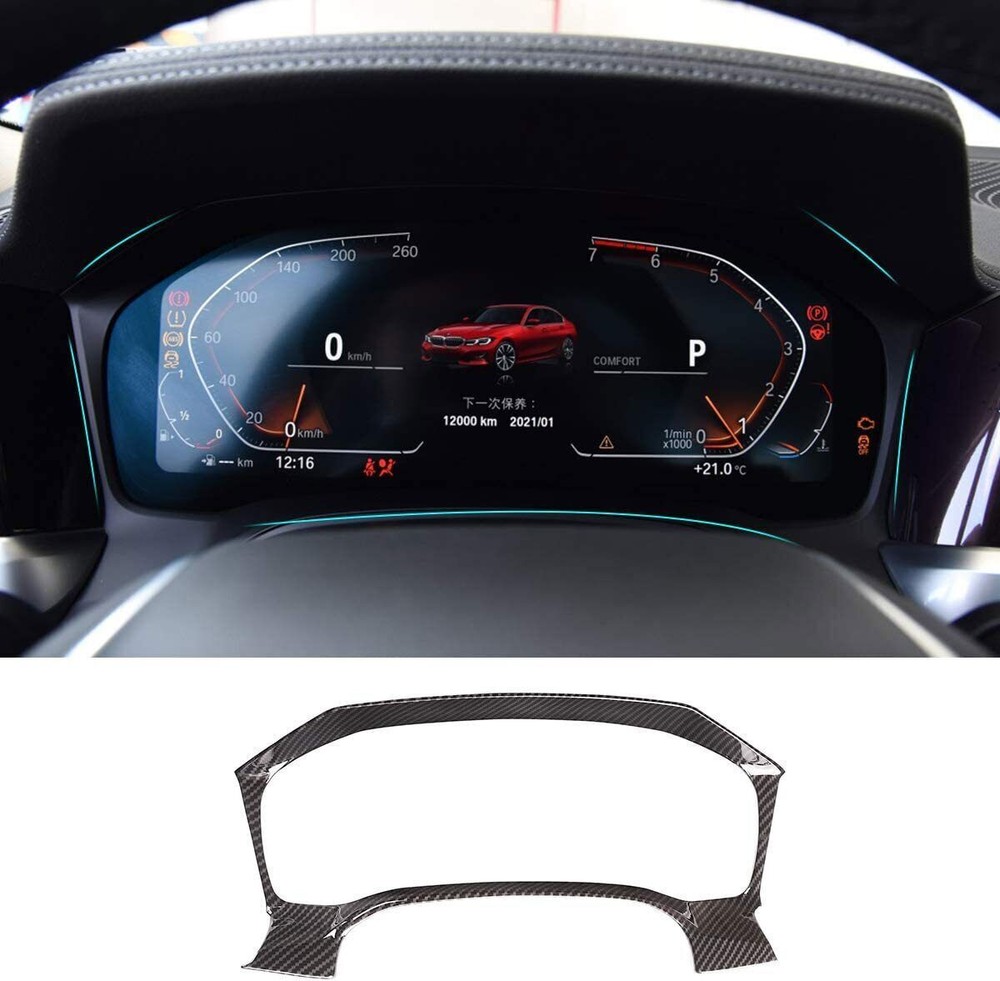 For BMW 3 Series G20 ABS Carbon Inner Front Dashboard Edge Cover Trim 2019-2023