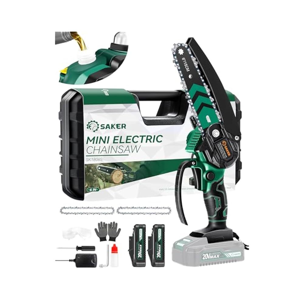 6-Inch Portable Electric Chainsaw with Auto Oiling for Small Jobs