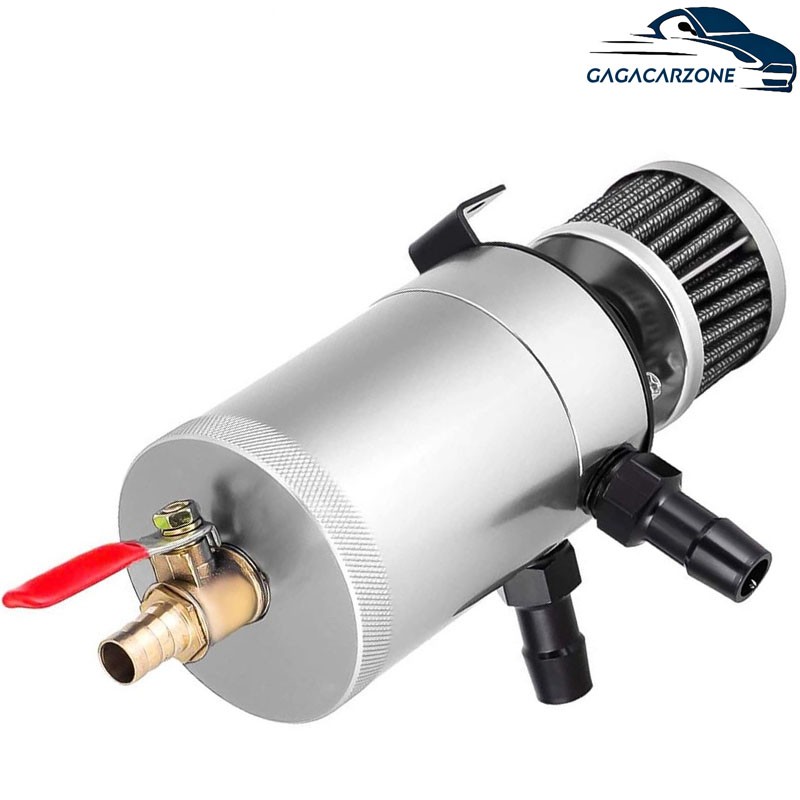 Universal Oil Catch Can Kit Reservoir Tank Engine Polish Baffled Aluminum Silver