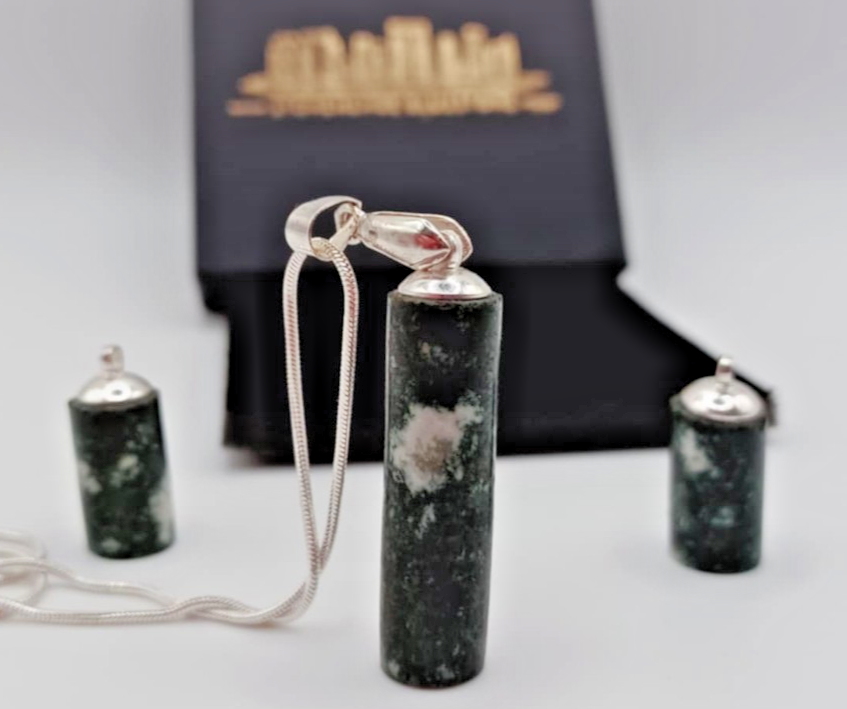 Preseli Bluestone Stonehenge Necklace Pendant  Magic Item! Uk sterling silver