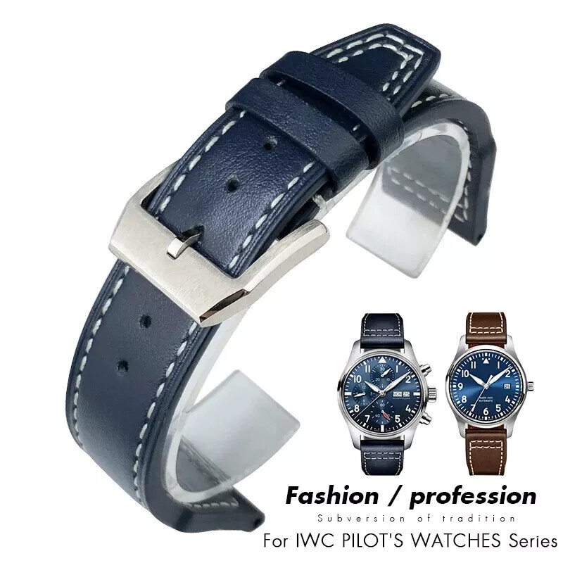 IWC Mark Big Pilot Spitfire 20-22mm Genuine Cowhide Leather Watch Strap
