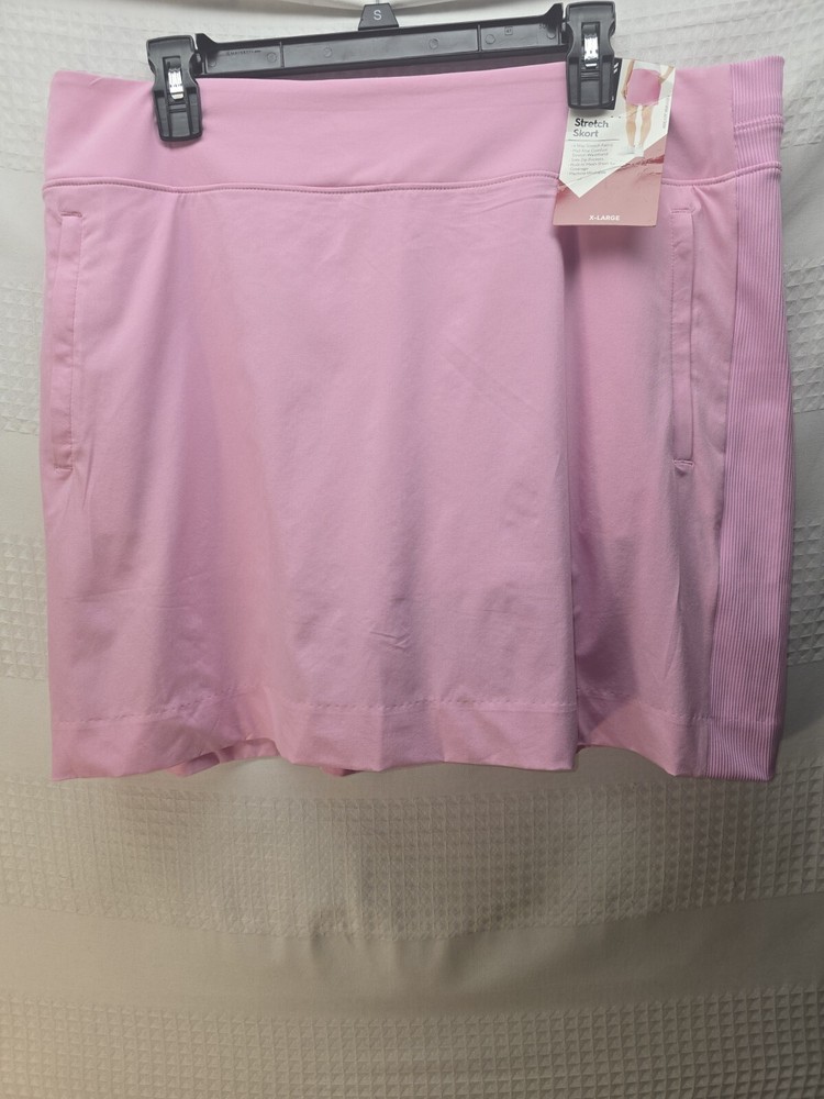 Members Mark Pink Stretch Tennis Skort for Women Size XL with Zip Pockets-image
