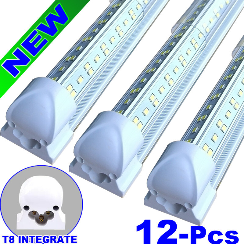 12-PACK 8ft Led Shop Light Fixture,  Integrated 8 Foot Led Bulbs Tube Light 144w