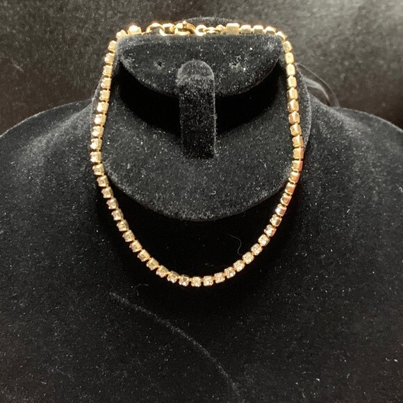 Goldtone 7-Inch Clear Stone Tennis Bracelet for Costume Jewelry