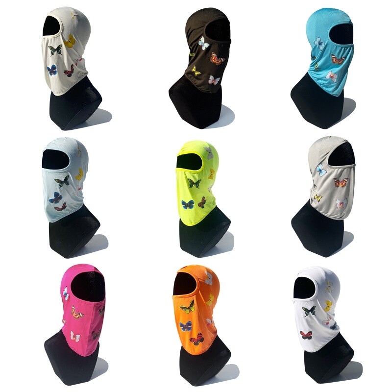 UV Sun Hood Balaclava with Butterfly Print for Cycling Protection
