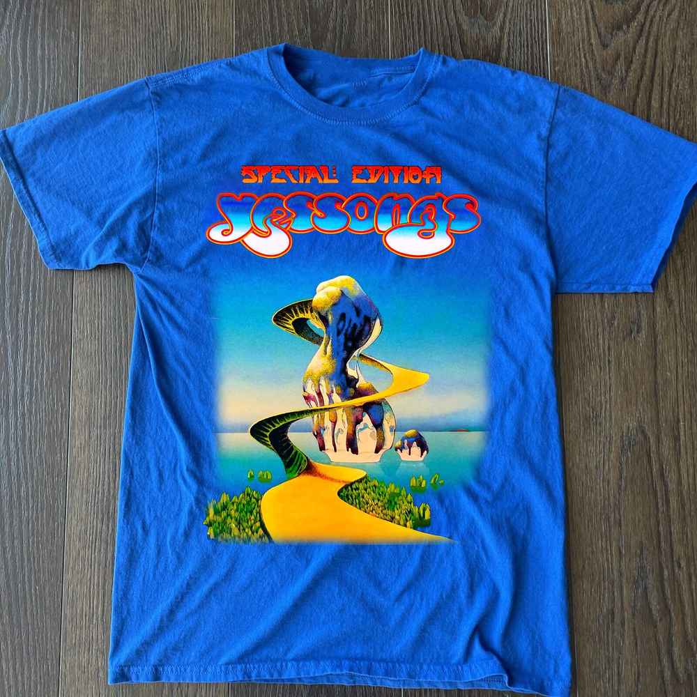 Rare Collection Yes Tour Concert Band Gift For Fan Full Size Unisex Blue Shirt