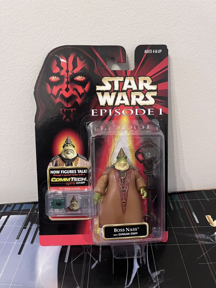 Фигурка Star Wars Episode 1 - Boss Nass 1998 Hasbro w/ Staff & Commtech Chip