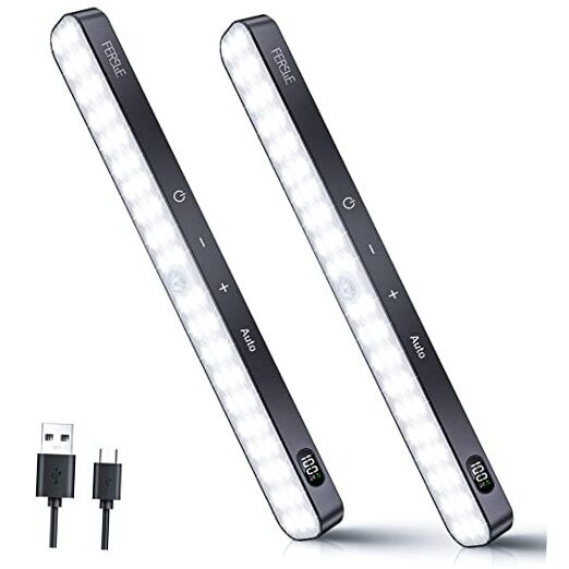 Under Cabinet Lights Rechargeable, Battery Level Display, 60 LED Motion