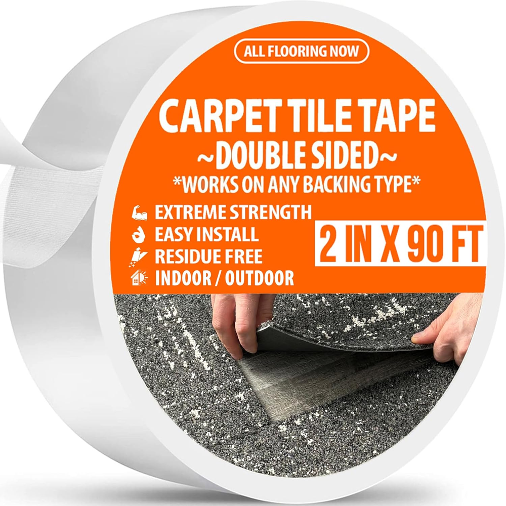 Heavy Duty Double Sided Carpet Tape 2in x 90ft Rug Gripper for Indoor Use