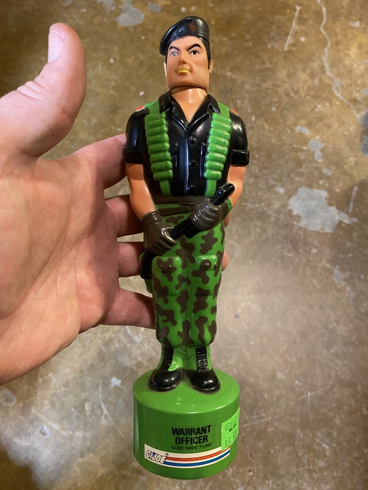 Vintage GI Joe 1986 Flint Figure Soakie Shampoo Bubble Bath Bottle