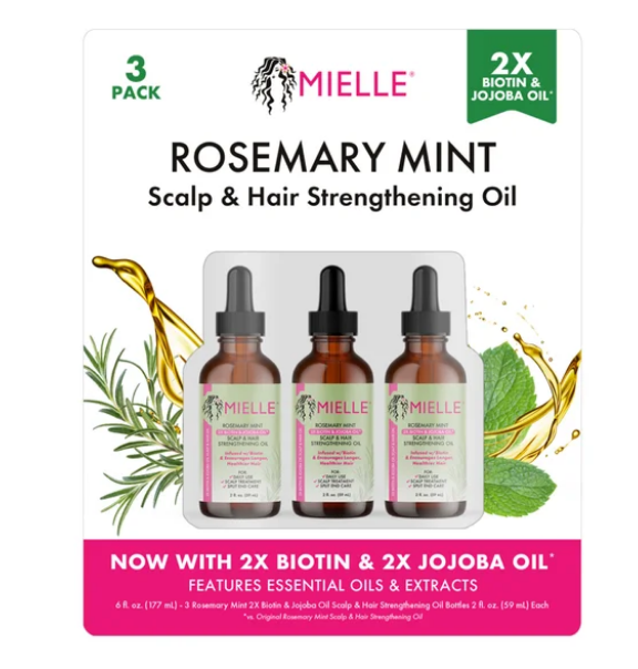 Mielle Organics Rosemary Mint Scalp & Hair Strengthening Oil 3 bottles