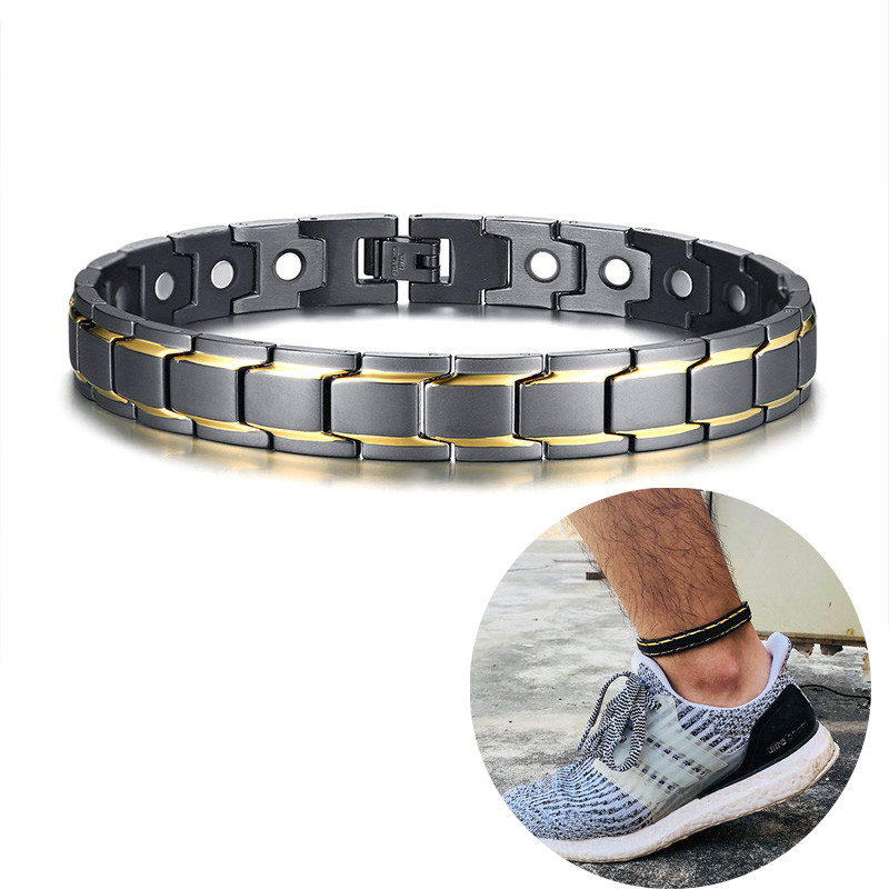 Fashion Men Dad Health Magnet Therapy Bracelet Stress Relief Anklet Ankle Chain