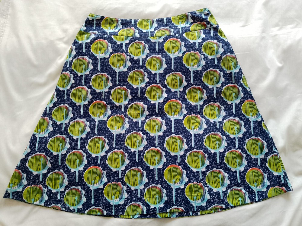 White Stuff Reversible A-Line Summer Skirt UK 12 Block Pattern Floral Design