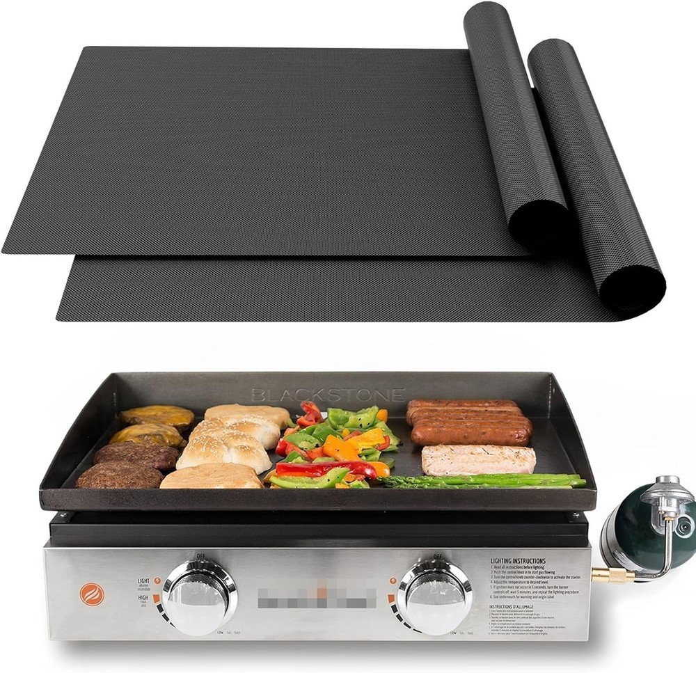 UBeesize 2-Pack Nonstick Grilling Mats for 22-Inch Blackstone Griddle – Reusable & Durable