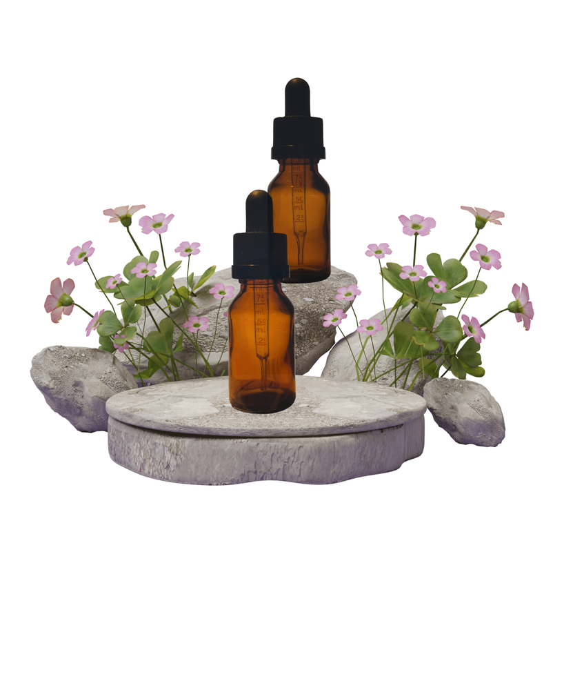 15 ml (1/2 oz) Amber Glass Bottles, with 1 ml dropper, tamper proof - 12 pack