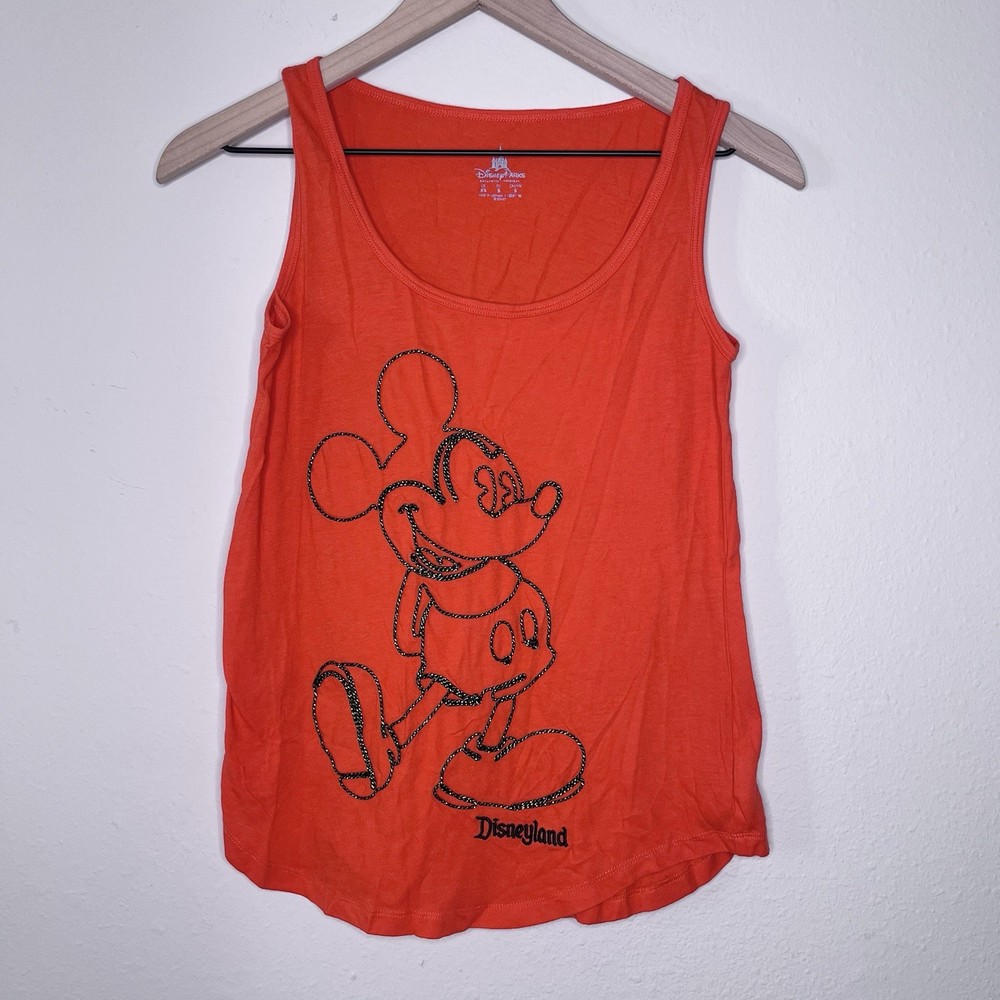 Disney Parks Disneyland Red Mickey Mouse Womens Tank Top XS Sleeveless