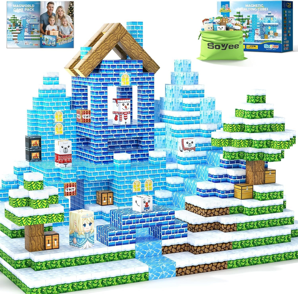 Magnetic Blocks Kids Toys - Build Mine Magnet World Set for Boys & Girls Ages 3-