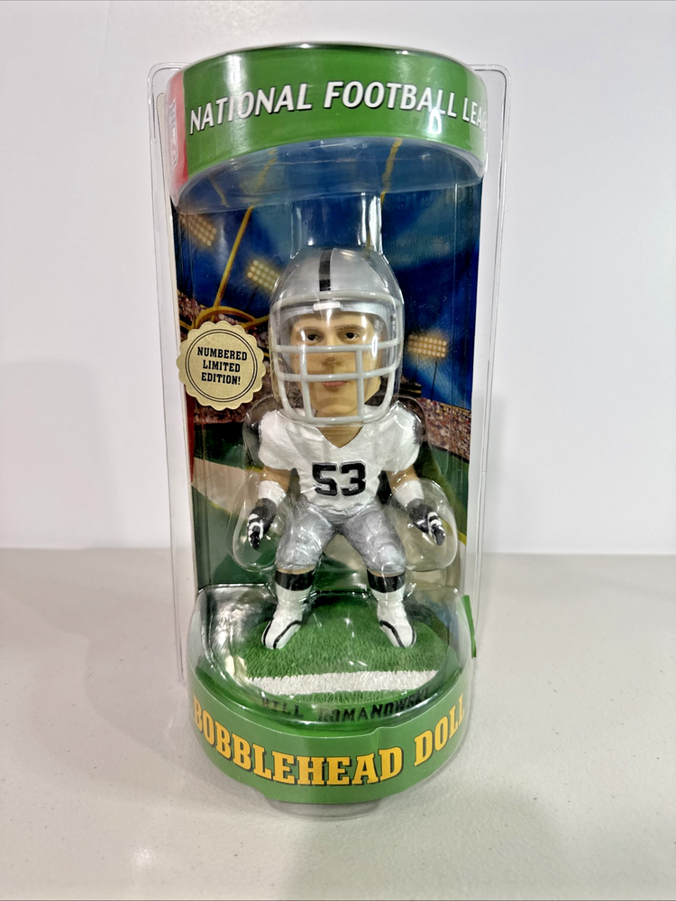 RARE Oakland Raiders Bill Romanowski NFL Bobblehead Collectible