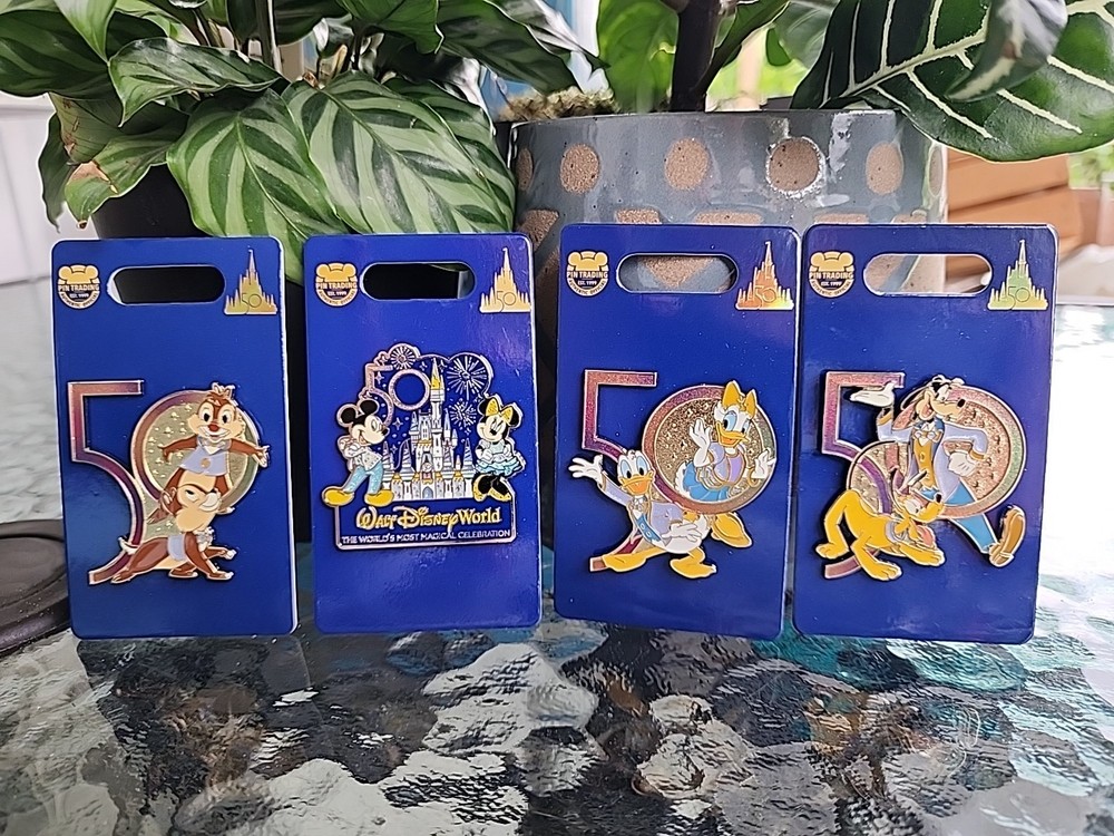 Walt Disney World 50th Anniversary Pin Lot of 4