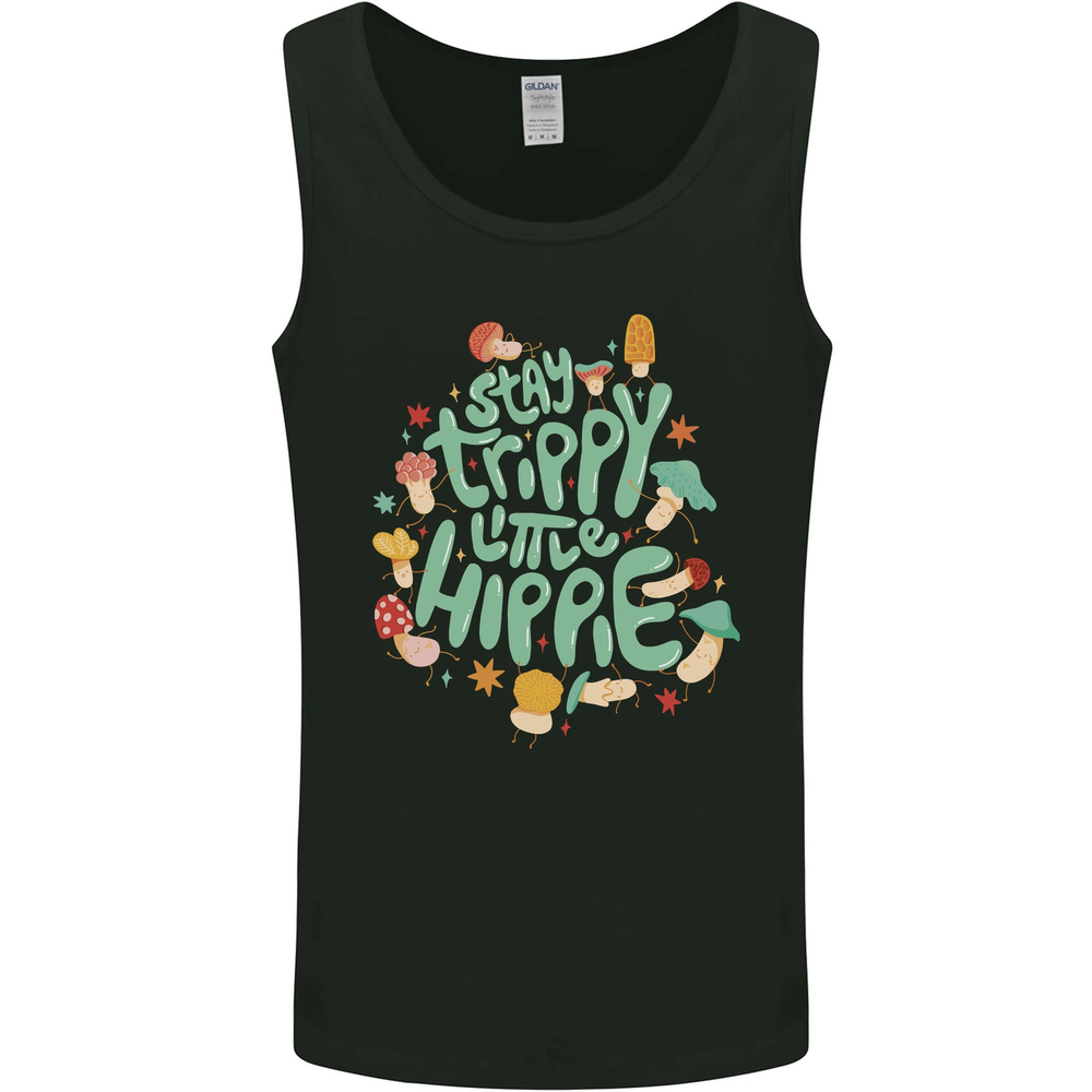 Stay Trippy Hippy Magic Mushrooms Drugs Mens Vest Tank Top