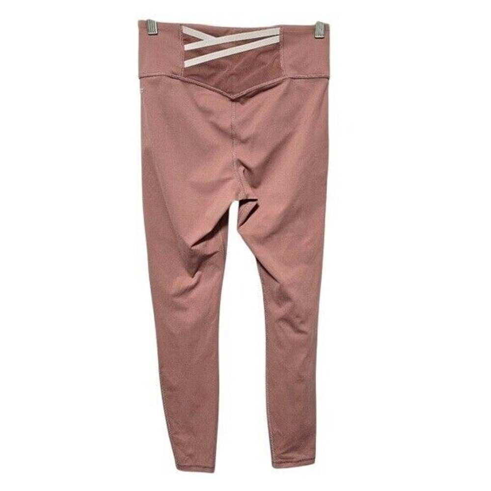 Fabletics Motion 365 Dusty Rose Mauve Pink Corset Back Leggings Size Medium
