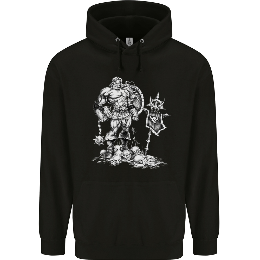 Viking Warrior Skull Thor Odin Valhalla MMA Mens 80% Cotton Hoodie
