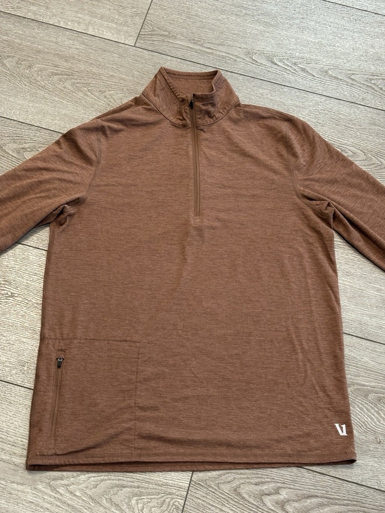 VUORI Ease Performance Half Zip Pullover Men Small Heather Orange V221