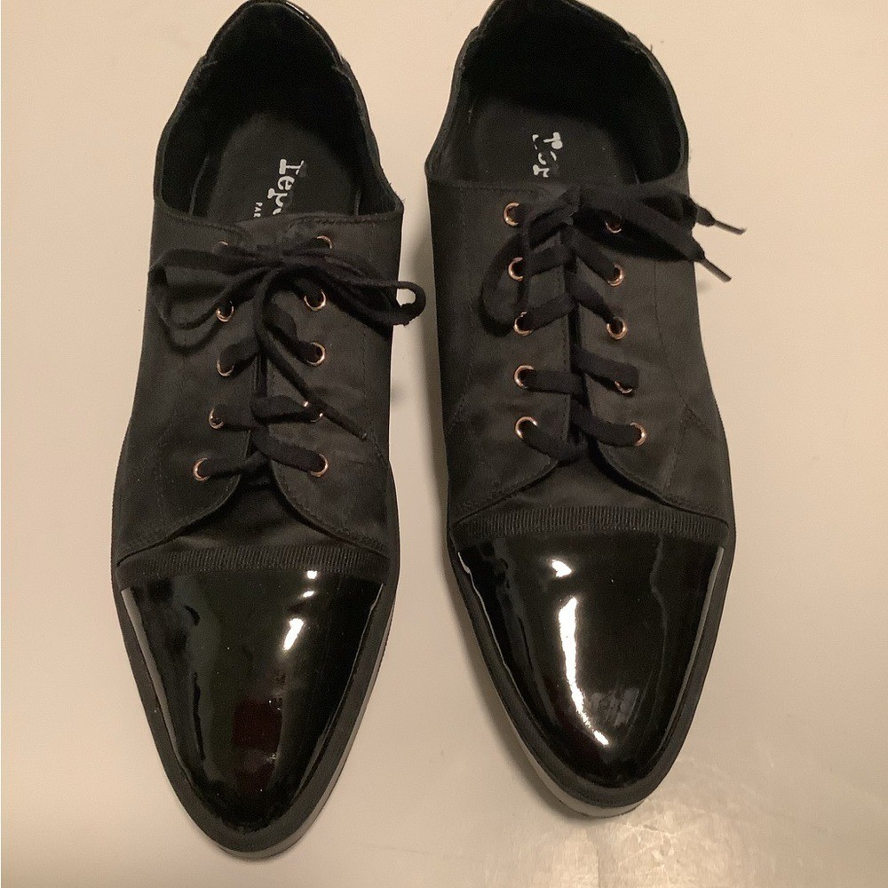 Repetto Paris Gunther 7.5 black patent leather authentic sneakers