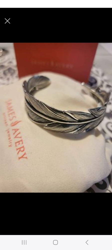 James Avery Sterling Silver retired  Feather cuff /bracelet