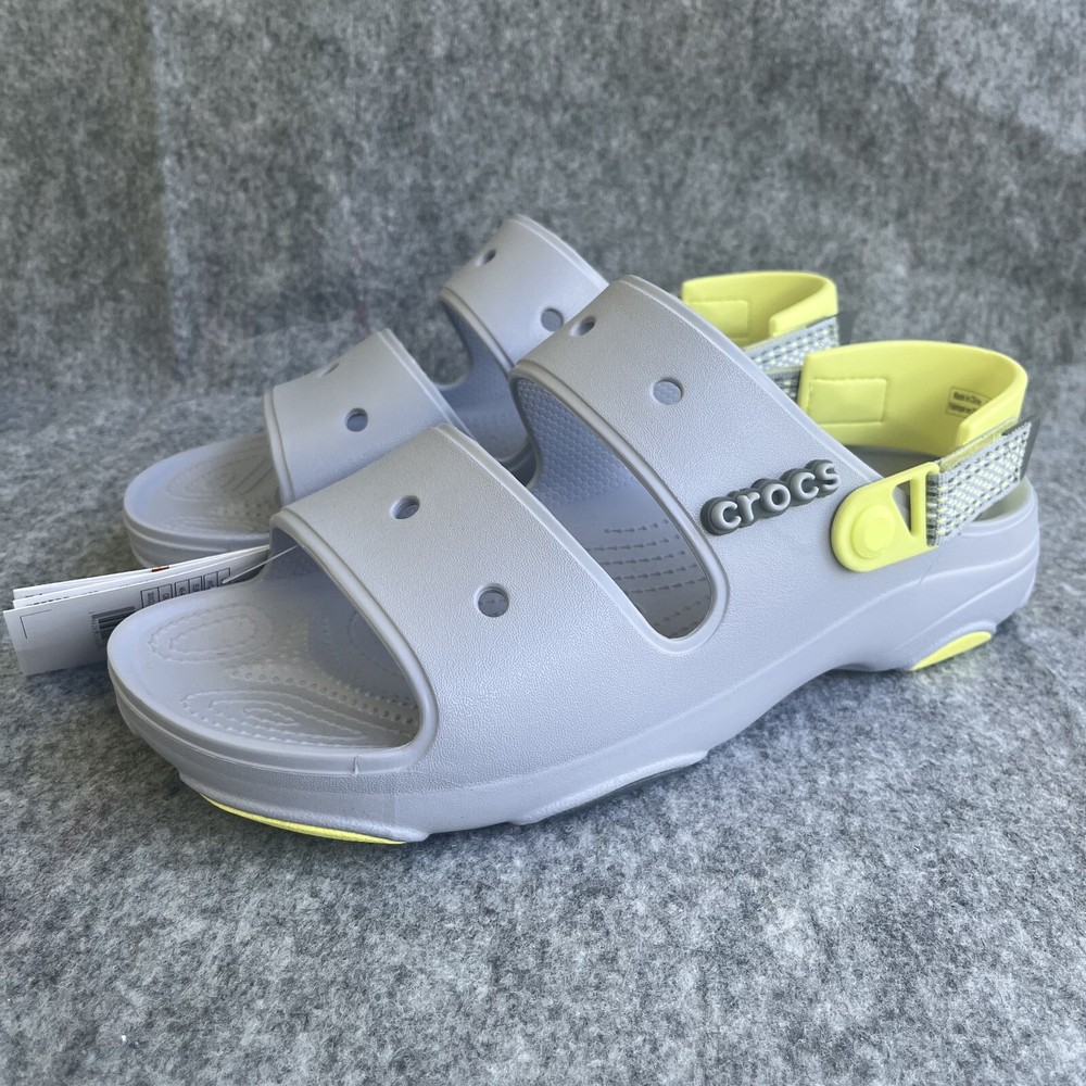 Crocs Classic All Terrain Sandals Microchip Gray Neon Mens 12 NEW