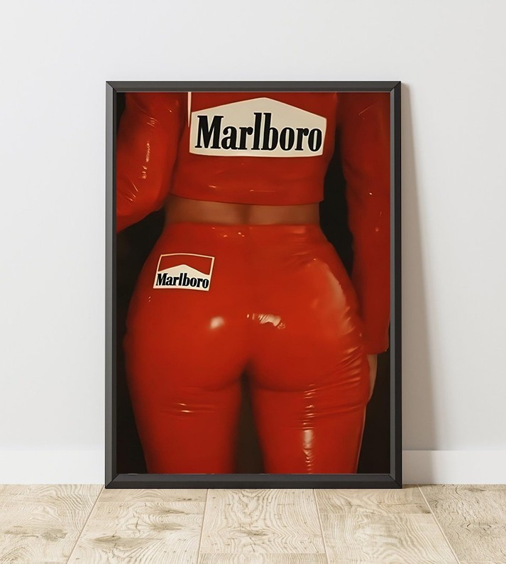 Marlboro Red Latex Fashion Editorial Style Wall Art Poster