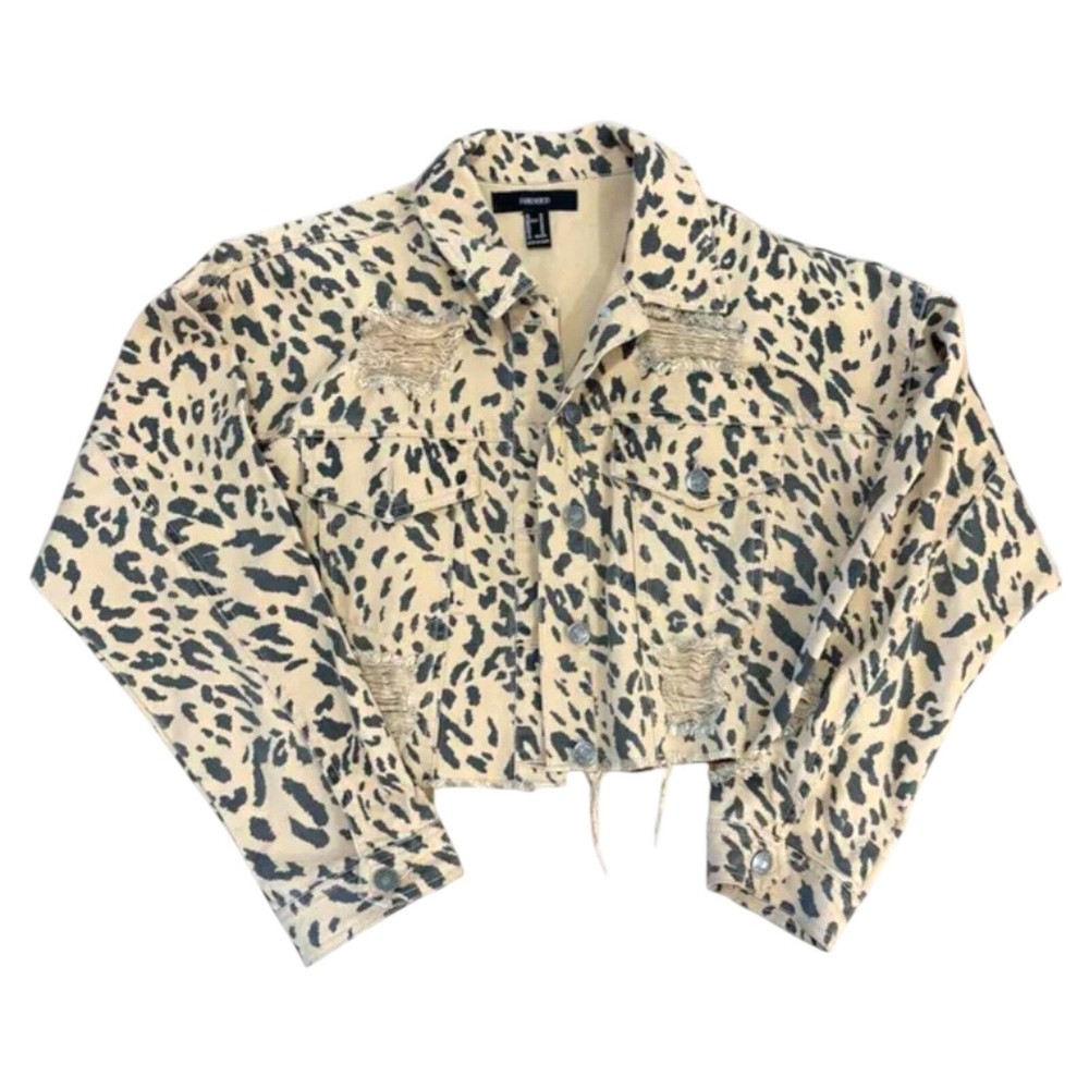 Forever 21 Y2K-Style Cheetah Jean Jacket