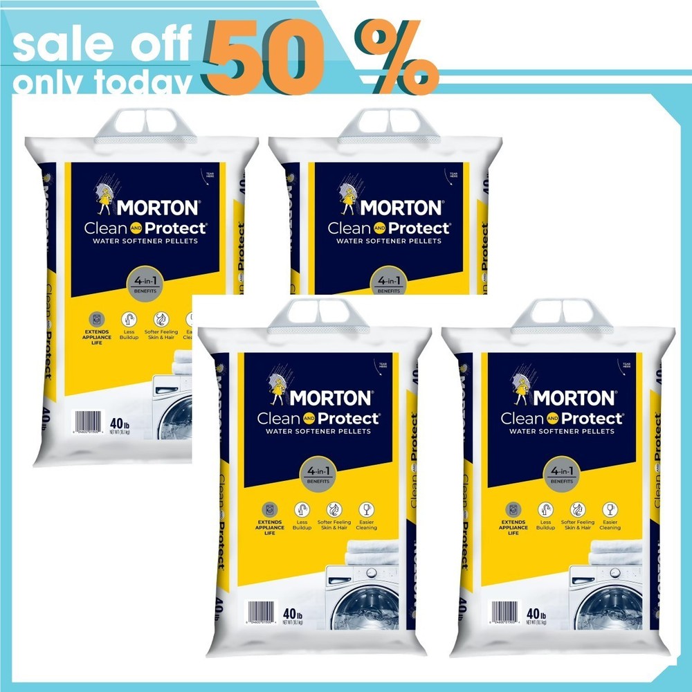 (4 pack) Morton® Clean and Protect Water Softener Salt Pellets, 40 lb Bag