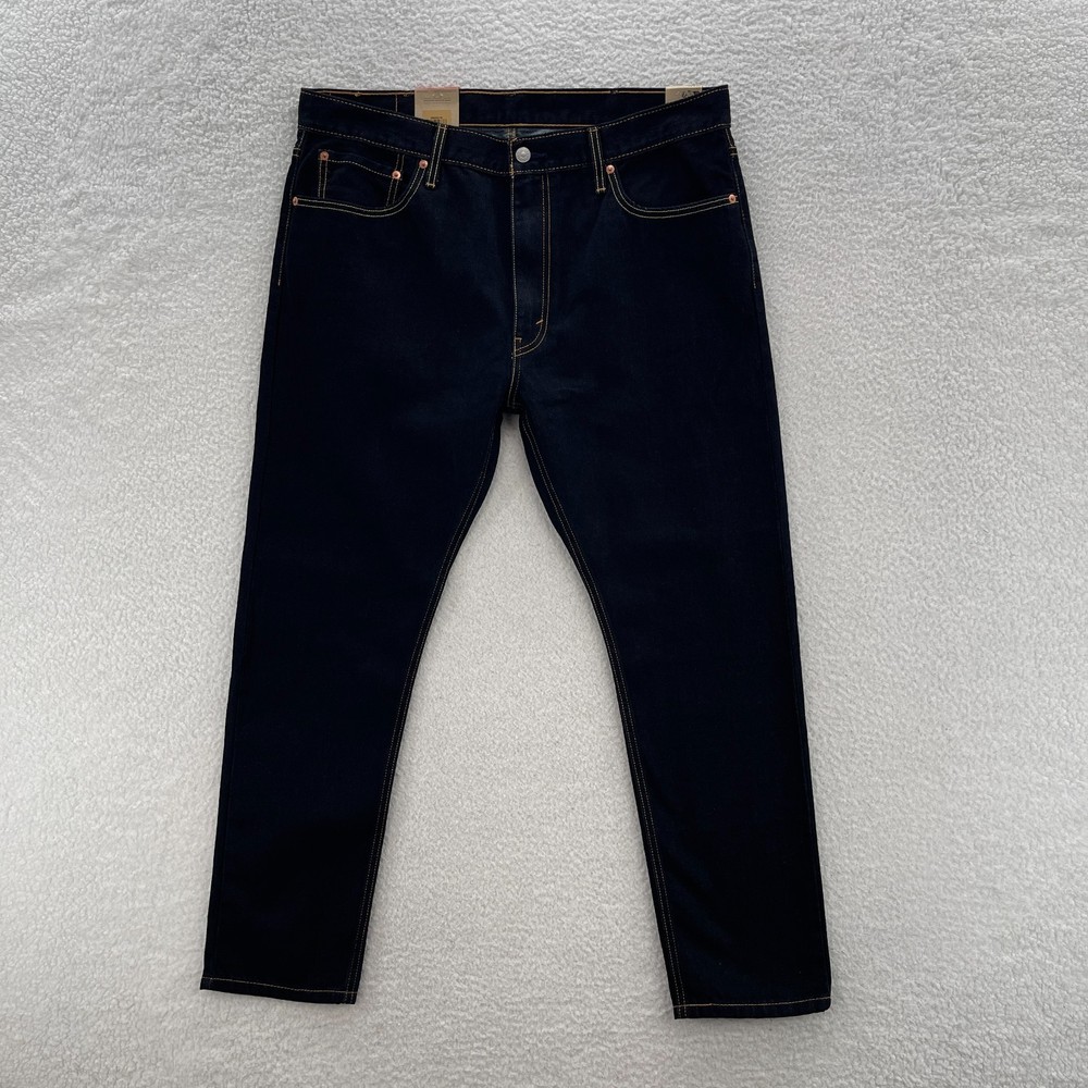Levis Jeans Mens 38x30 Black 512 Slim Taper Dark Denim Minimalist Preppy Goth