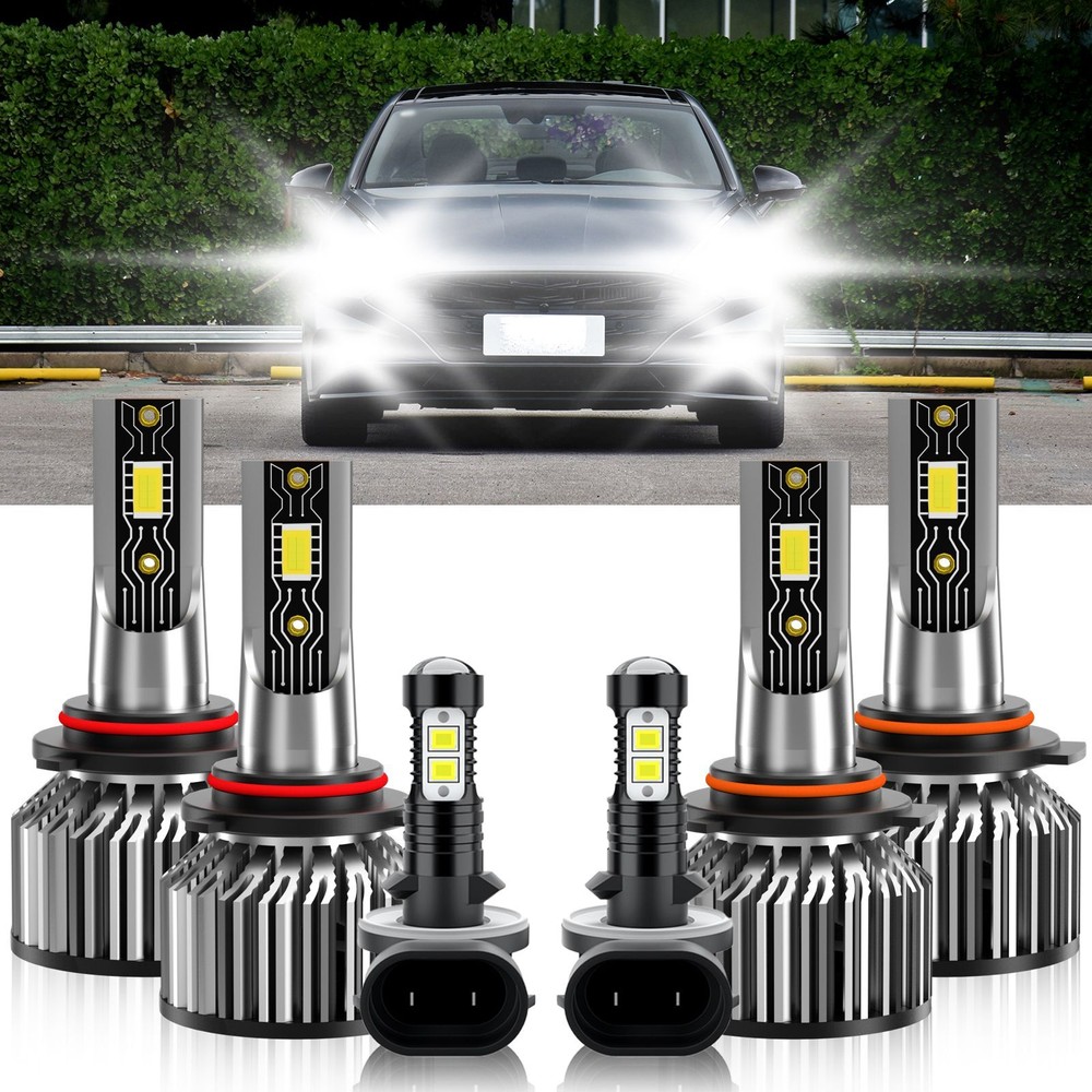 6Pcs LED Headlight High Low Beam+ Fog Light Bulb For Hyundai Sonata 1995-1996