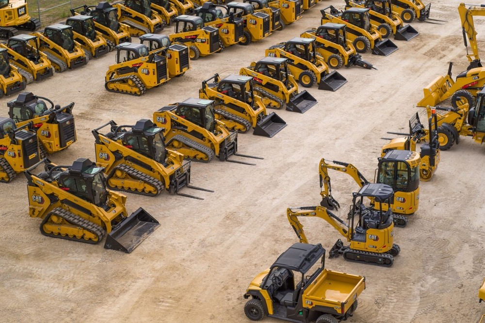 Caterpillar Heavy Equipment Yard Poster 24x36 Bulldozer Wall Art