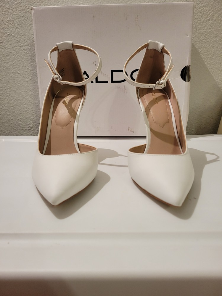 Aldo Womens Staycey High Heels / White / US size 8. Pre-Owned