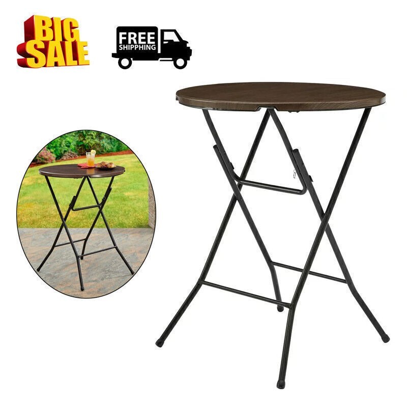 Foldable Round Outdoor Side Table for Patio Camping or Coffee