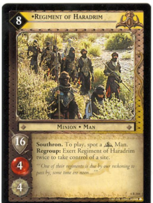 Lord Of The Rings CCG Card TTT 4.R244 Regiment Of Haradrim