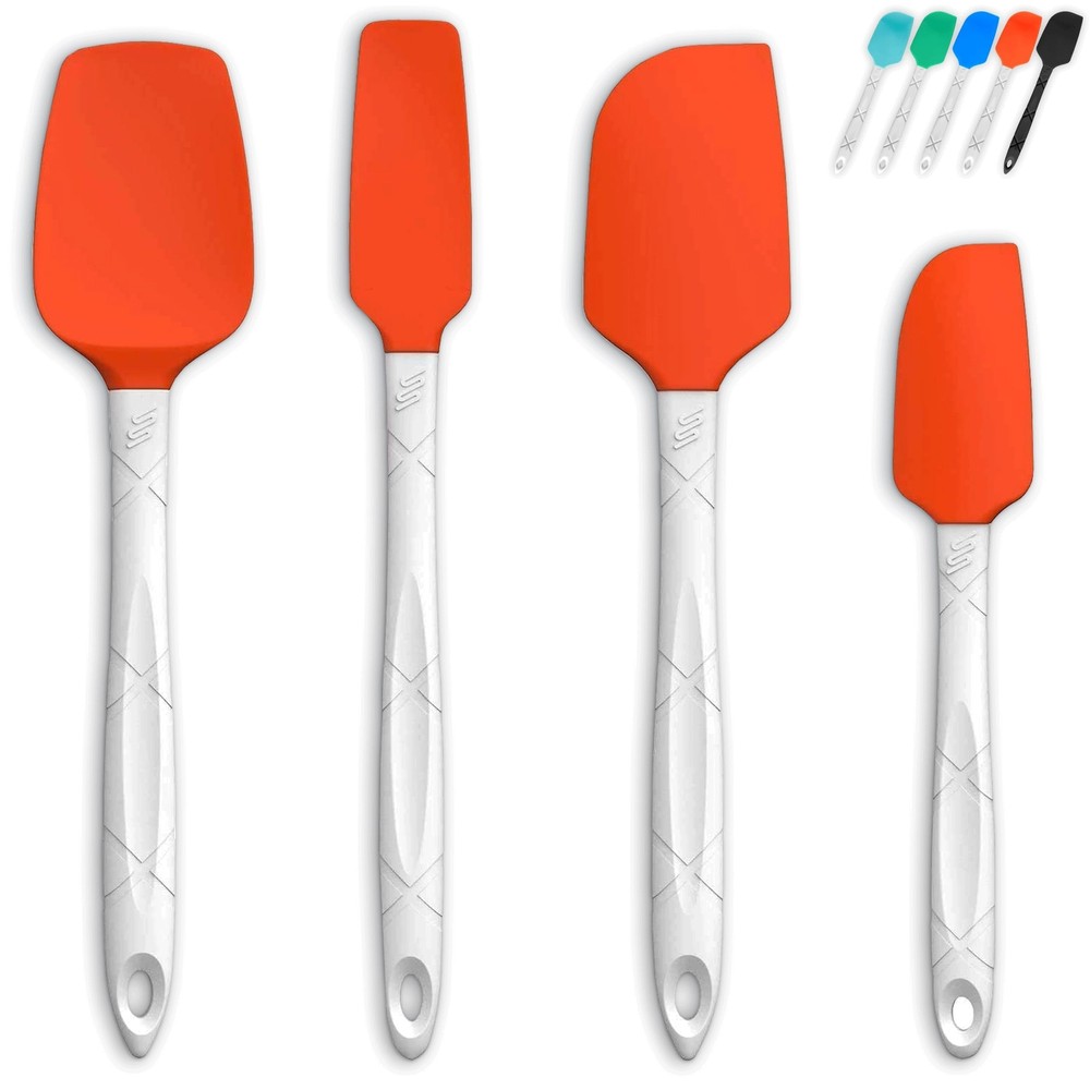 tSilicone Spatula Set - Heat Resistant & BPA Free - 4 Piece Nonstick Rubber