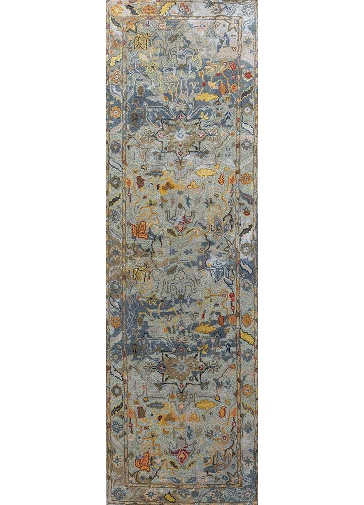 sky blue/smoke blue hand tufted Rug