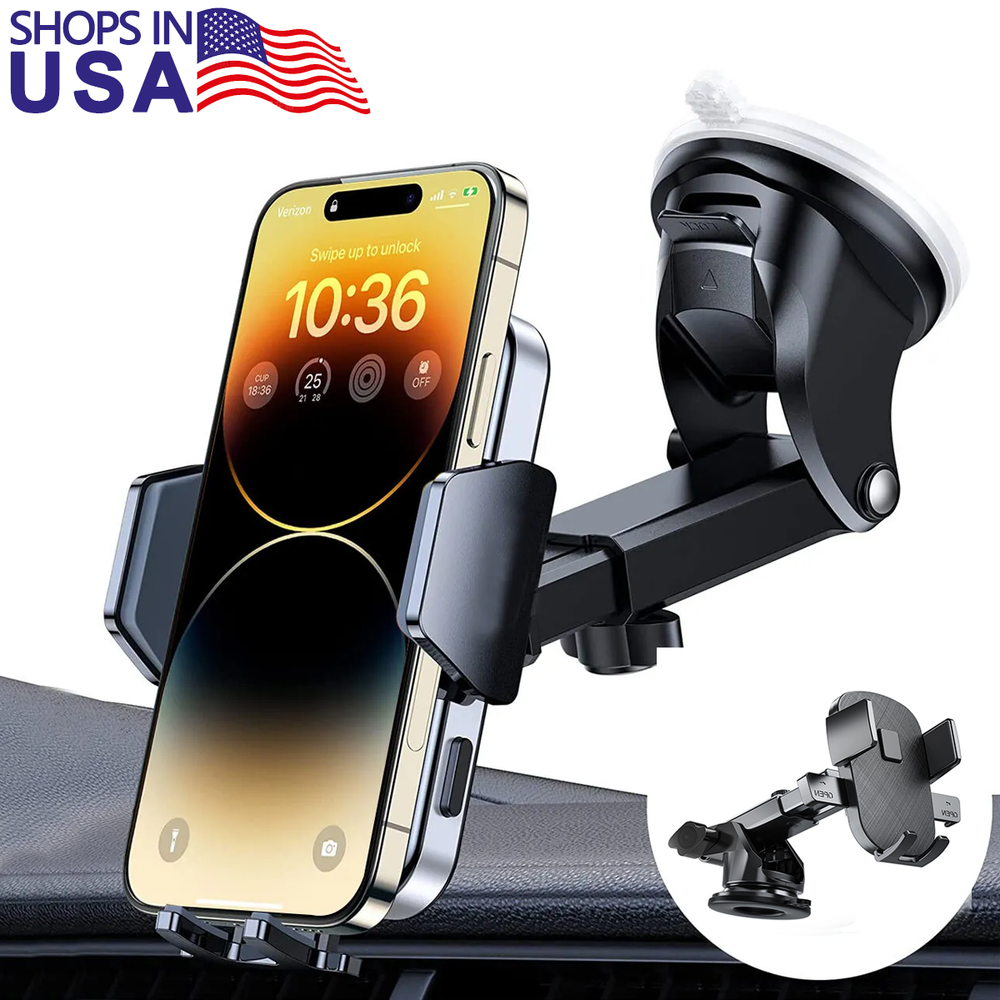 Car Phone Holder Dashboard Windshield Phone Mount Universal for iPhone Samsung
