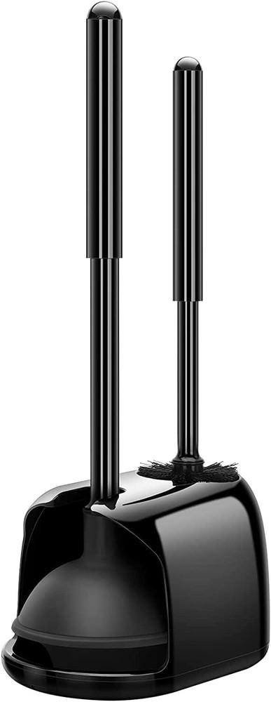 Toilet Brush and Plunger Set, Heavy Duty Bowl Cleaner with Holder, Deep Cleaning