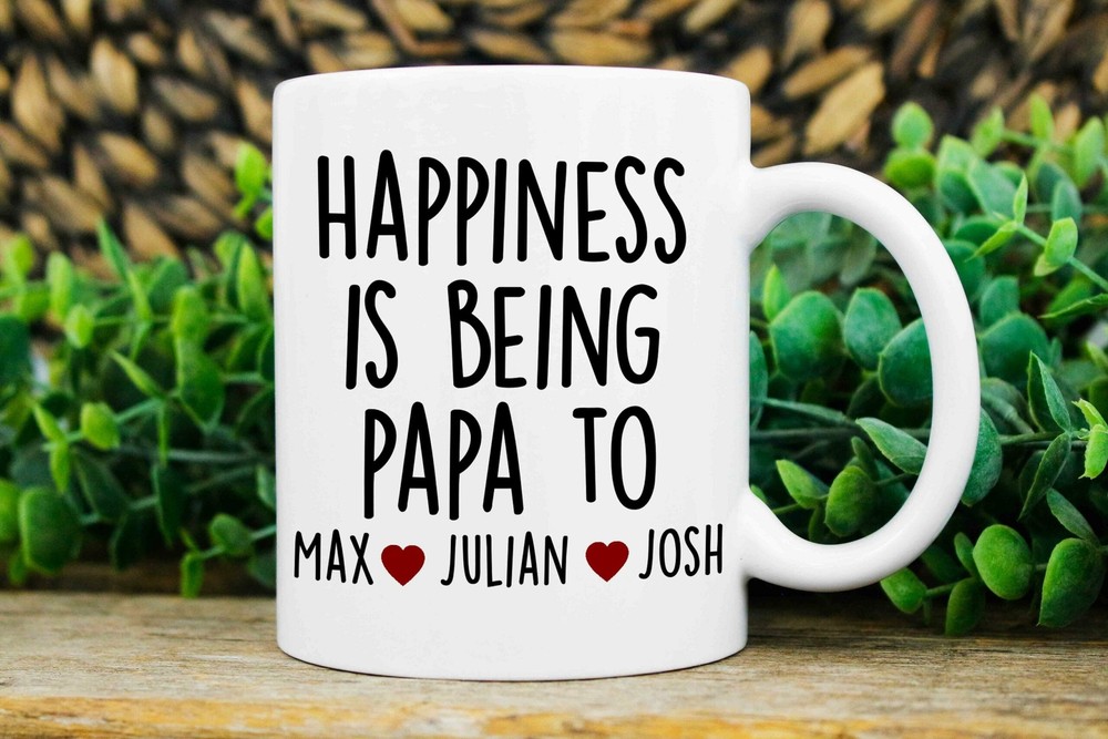 Papa Gifts Custom Papa Mug Papa Christmas Gift Personalized Mug With Kids Names