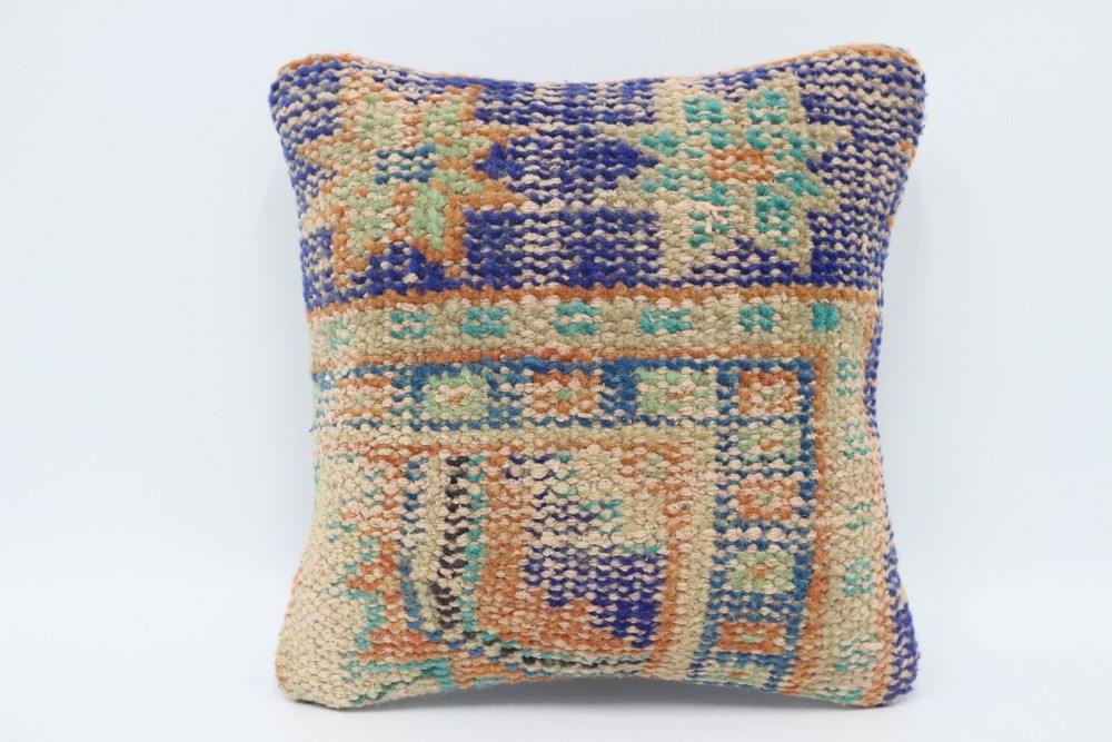 Vintage Kilim Pillow, Handmade Kilim Cushion, 12