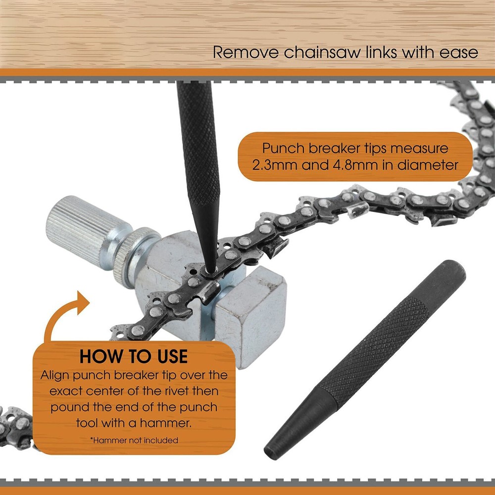 Pocket Chainsaw Chain Breaker Tool Kit with Rivets and Links for Quick Repairs