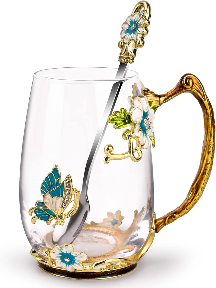 OEAGO Birthday Gifts for Women Mom Glass Coffee Enamels Mug Best Mothers Day But